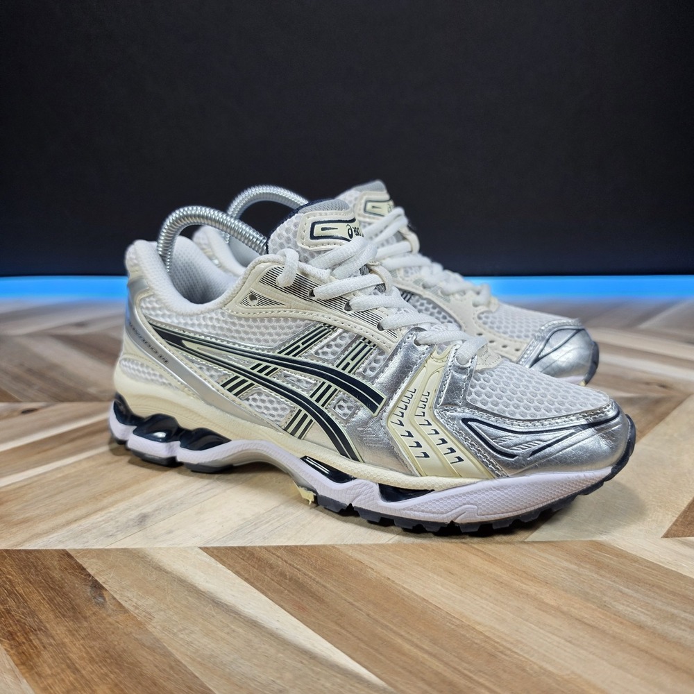 ASICS Gel-Kayano 14 White Midnight Womens Size 6 Running Shoes 1202A056
